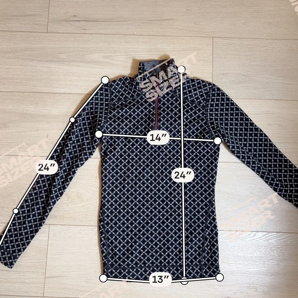 Smartwool Merino 250 Base Layer Womens Small Black White Geometric 1/4 Zip Top - Picture 9 of 10